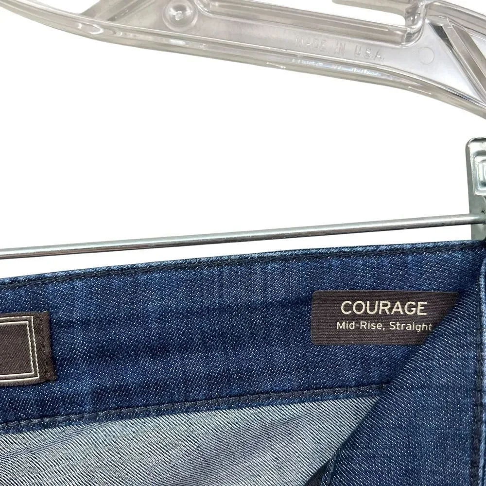 34 Heritage Mens Courage Jeans Straight Fit Mid Rise Zip Fly Blue Sz 28/34*